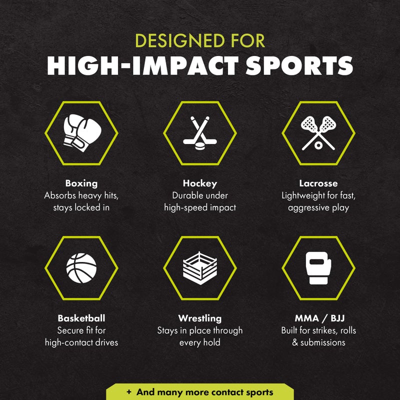 DAMAGE CONTROL High-Impact Mouth Guard â€“ Sports Mouthguard for Boxing, Football, Hockey, Lacrosse & Basketball, Protects Teeth & Jaw, Protective Mouthpiece for Adults & Youth (Adult, White 2.0) - Image 5